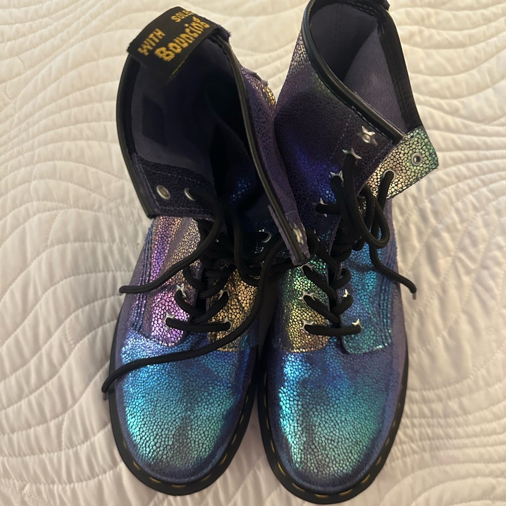 Dr. Martens Holographic Purple and Blue Boots